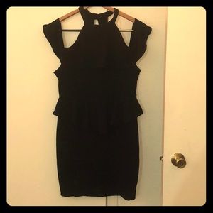 Black peplum dress